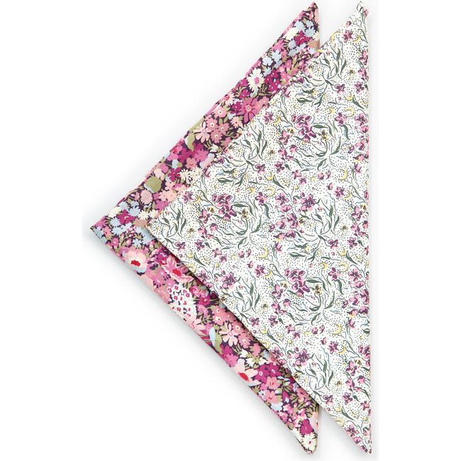 Liberty of London Neckerchief, Cream Floral - Bibs - 1