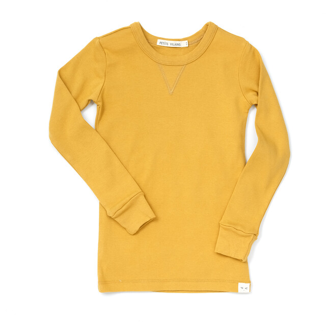 Dominique Long Sleeve Crew, Miel - Tees - 1