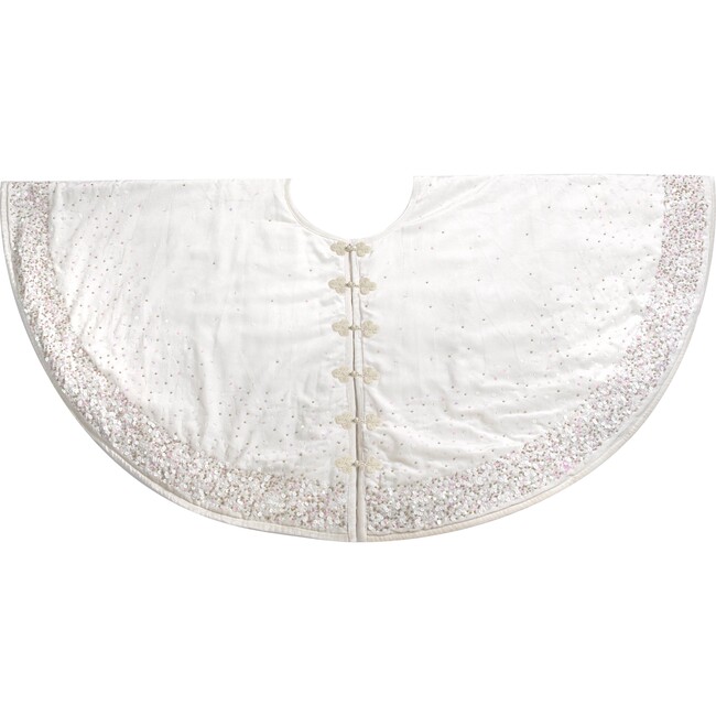 Velvet & Sequin Tree Skirt, White