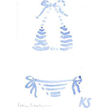 Striped Bikini, Blue