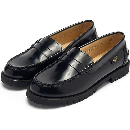 Nicki Loafer Shoe, Black High Shine Leather