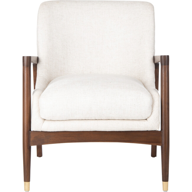 Flannery Mid-Century Accent Chair, Cream