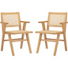 Set of 2 Hattie French Cane Arm Chair, Natural - Accent Seating - 1 - thumbnail