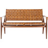 Dilan Leather Loveseat, Brown - Nursery Chairs - 1 - thumbnail