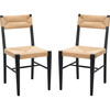 Set of 2 Cody Rattan Chair, Black - Accent Seating - 1 - thumbnail