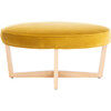 Tabby Velvet Ottoman, Gold - Ottomans - 1 - thumbnail