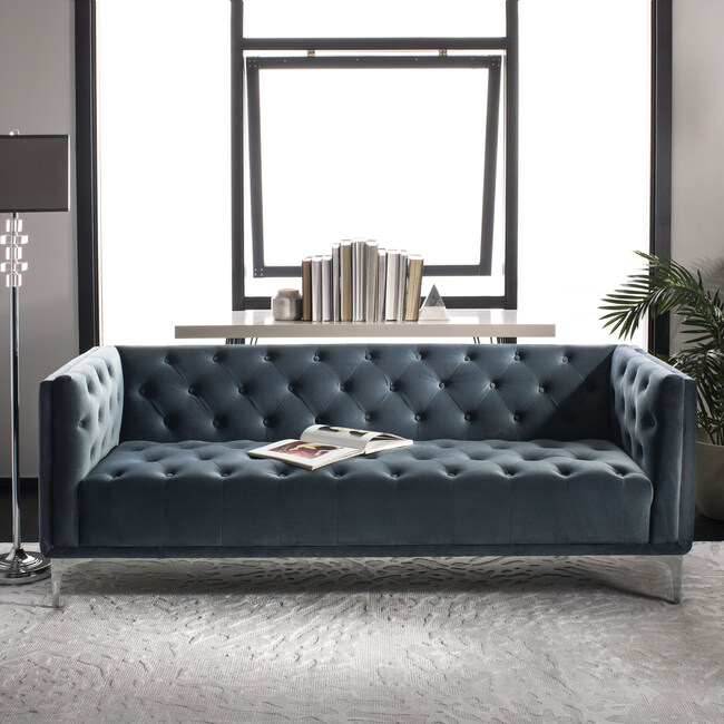 Florentino Tufted Sofa, Dusty Blue - Accent Seating - 2