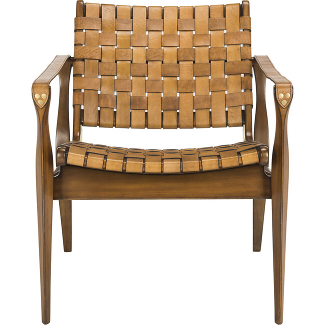 Dilan Leather Safari Chair, Light Brown - Accent Seating - 1