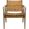 Dilan Leather Safari Chair, Light Brown - Accent Seating - 1 - thumbnail