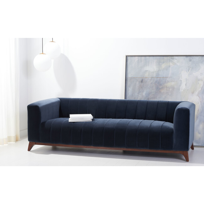 Dixie Channel Tufted Sofa, Navy