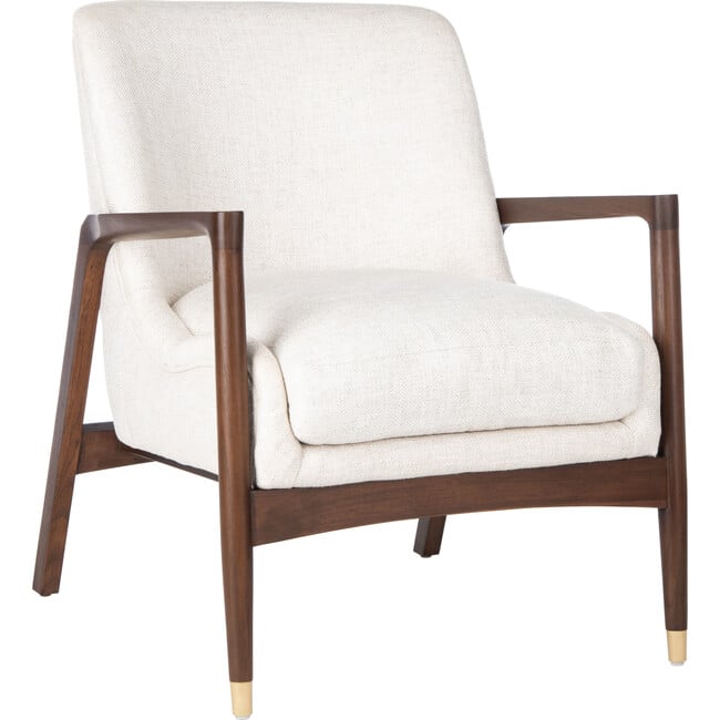 Flannery Mid-Century Accent Chair, Cream - Nursery Chairs - 3