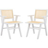 Set of 2 Hattie French Cane Arm Chair, White - Accent Seating - 1 - thumbnail