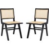 Set of 2 Hattie French Cane Chair, Black - Accent Seating - 1 - thumbnail