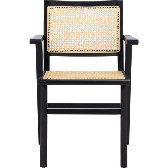 Set of 2 Hattie French Cane Arm Chair, Black - Accent Seating - 3