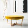 Tabby Velvet Ottoman, Gold - Ottomans - 2