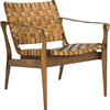 Dilan Leather Safari Chair, Light Brown - Accent Seating - 2 - thumbnail
