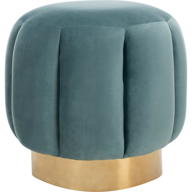 Maxine Channel Tufted Otttoman, Forest Green