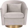 Clara Quilted Swivel Tub Chair, Pale Taupe - Nursery Chairs - 1 - thumbnail