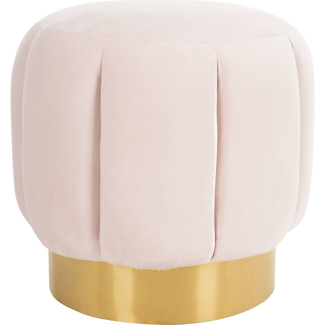 Maxine Channel Tufted Ottoman, Pink