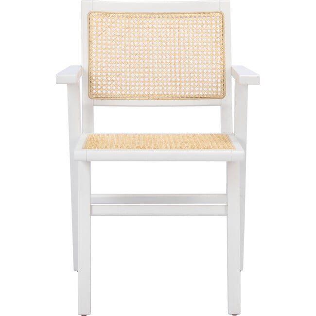 Set of 2 Hattie French Cane Arm Chair, White - Accent Seating - 3