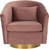 Clara Quilted Swivel Tub Chair, Dusty Rose - Nursery Chairs - 1 - thumbnail