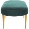 Corinne Velvet Oval Bench, Emerald - Accent Tables - 3 - thumbnail