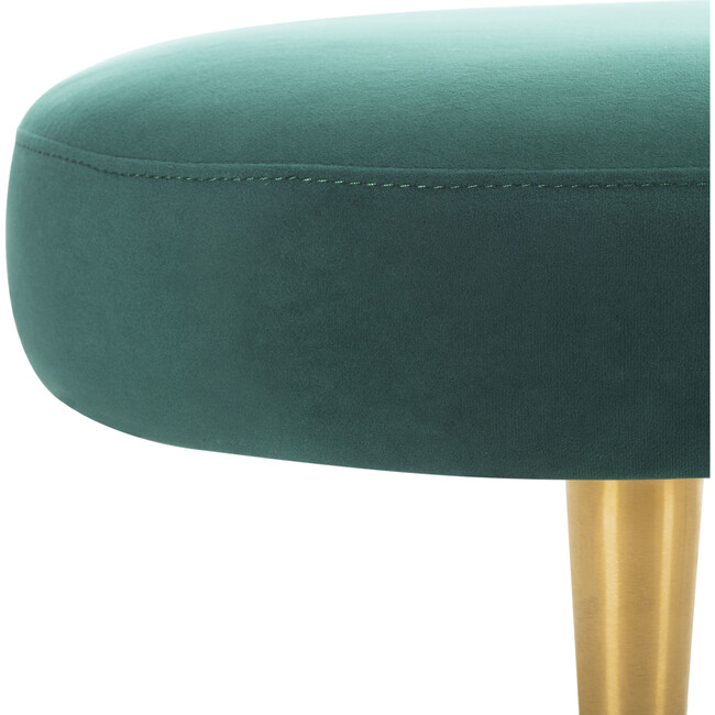 Corinne Velvet Oval Bench, Emerald - Accent Tables - 4
