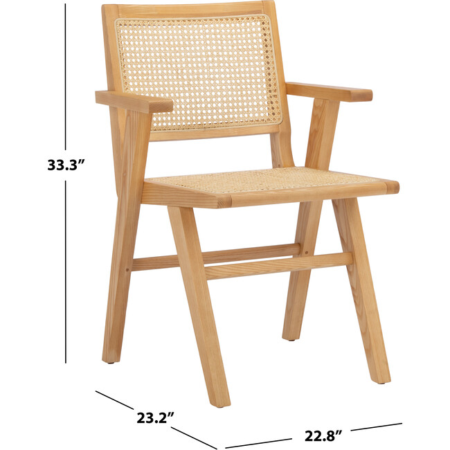 Set of 2 Hattie French Cane Arm Chair, Natural - Accent Seating - 9