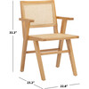 Set of 2 Hattie French Cane Arm Chair, Natural - Accent Seating - 9
