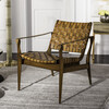Dilan Leather Safari Chair, Light Brown - Accent Seating - 6 - thumbnail