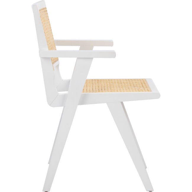 Set of 2 Hattie French Cane Arm Chair, White - Accent Seating - 5