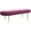 Corinne Velvet Oval Bench, Plum - Accent Tables - 2