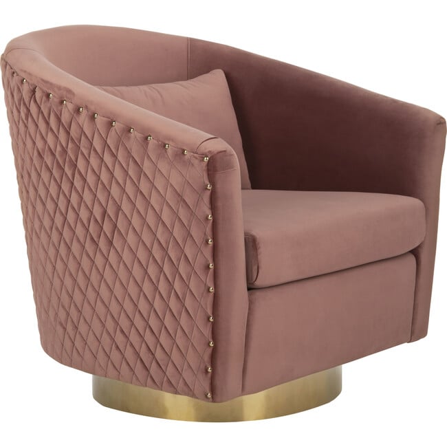 Clara Quilted Swivel Tub Chair, Dusty Rose - Nursery Chairs - 3