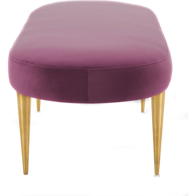 Corinne Velvet Oval Bench, Plum - Accent Tables - 3