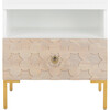 Sylvie 1 Drawer Side Table, White/Gold - Accent Tables - 1 - thumbnail