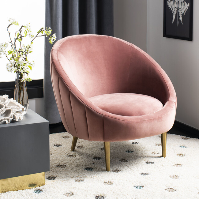 Razia Channel Tufted Chair, Dusty Rose - Accent Seating - 6