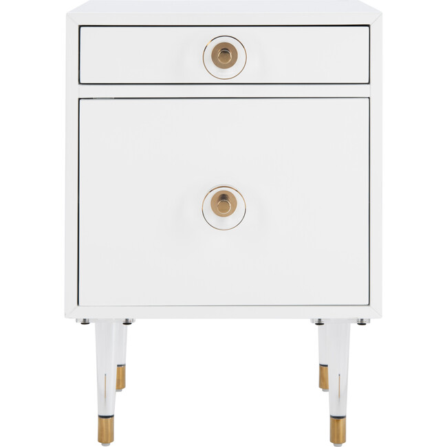 Harry 2-Drawer Side Table, White