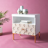 Sylvie 1 Drawer Side Table, White/Gold - Accent Tables - 2