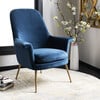 Aimee Velvet Armchair, Navy - Accent Seating - 5