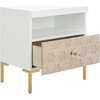 Sylvie 1 Drawer Side Table, White/Gold - Accent Tables - 3