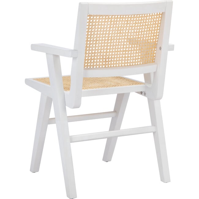 Set of 2 Hattie French Cane Arm Chair, White - Accent Seating - 7