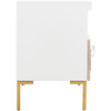 Sylvie 1 Drawer Side Table, White/Gold - Accent Tables - 4
