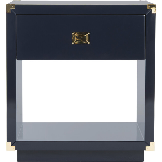 Lella Lacquer Side Table, Navy - Nightstands - 1