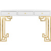 Valeria Writing Desk, White/Gold - Desks - 1 - thumbnail