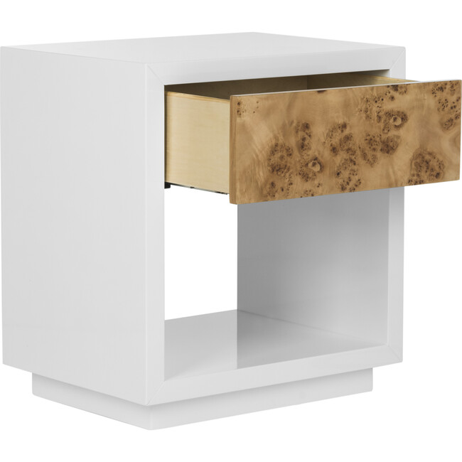 Aldo Lacquer Side Table, White - Nightstands - 2