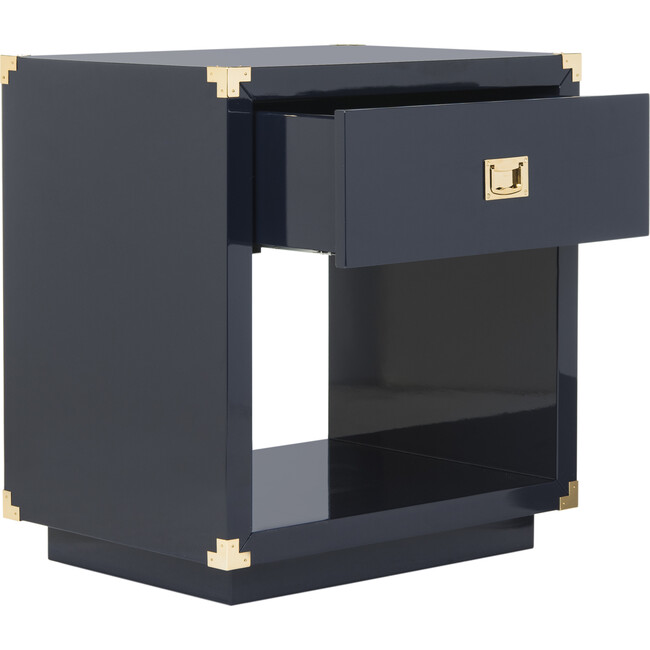 Lella Lacquer Side Table, Navy - Nightstands - 2