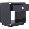 Lella Lacquer Side Table, Navy - Nightstands - 2 - thumbnail