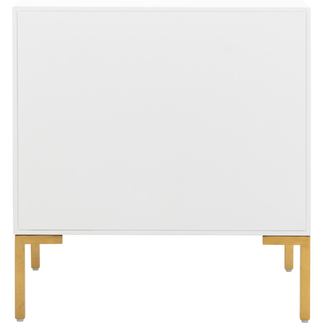 Sylvie 1 Drawer Side Table, White/Gold - Accent Tables - 5