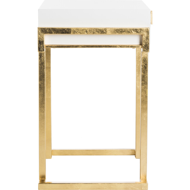 Abele Lacquer Side Table, White - Accent Tables - 3