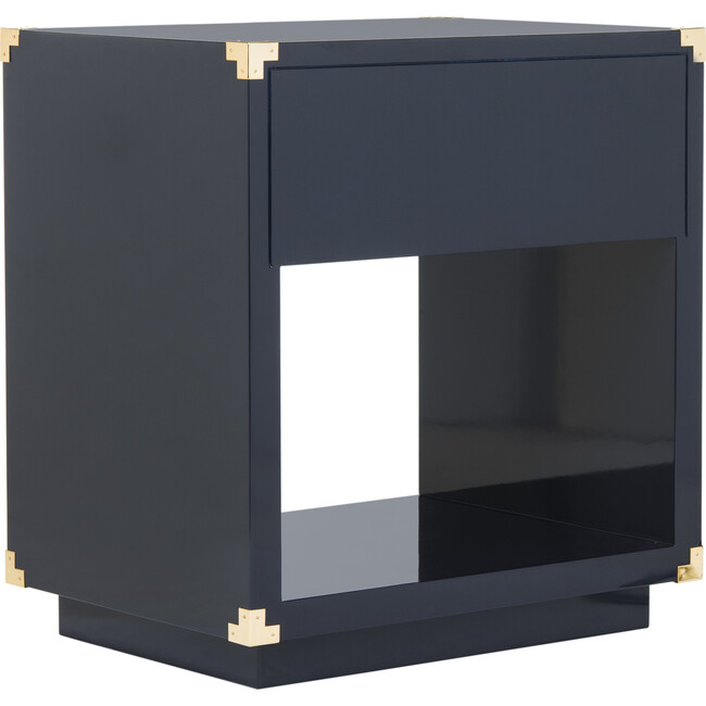 Lella Lacquer Side Table, Navy - Nightstands - 3